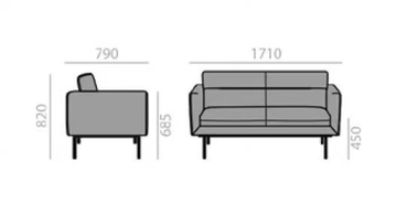 ELEMENT SF0726 - 2 seater sofa by Andreu World - view 3